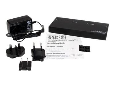 Startech HDMI Splitter 1 In 2 Out - 1080p - 2 Port - Signal Amplifier - Rugged - HDMI Multi Port - HDMI Audio Splitter (ST122HDMI2) - Video/lyd-spl...