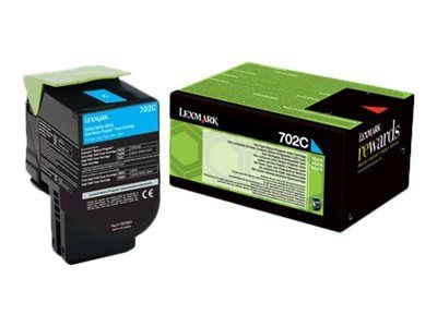 Lexmark 702C - Cyan - original - tonerpatron LCCP, LRP - for Lexmark CS310dn, CS310n, CS410dn, CS410dtn, CS410n, CS510de, CS510dte