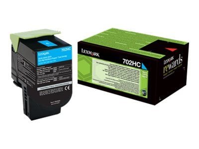 Lexmark 702HC - Høy ytelse - cyan - original - tonerpatron LCCP, LRP - for Lexmark CS310dn, CS310n, CS410dn, CS410dtn, CS410n, CS510de, CS510dte