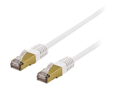 Deltaco S/FTP Cat6a laitekaapeli, Delta-sert., LSZH, 3m, valkoinen, 3 m, Cat6a, S/FTP (S-STP), RJ-45, RJ-45, Valkoinen