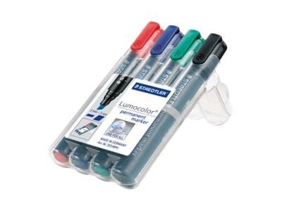 Marker Staedtler Lumocolor 350 WP4 permanent ass. farver skrå spids (4 stk.)