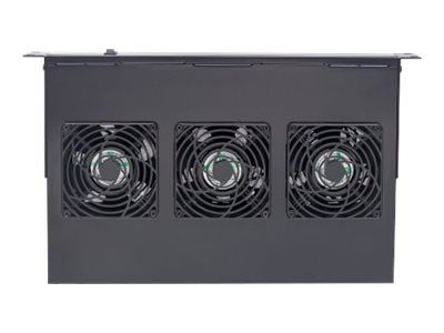Intellinet 3-Fan Ventilation Unit for 19" Racks, 1U, Black - Systemviftebrett - med 3 kjølevifter - AC 220/240 V - svart, RAL 9005 - 1U - 19"
