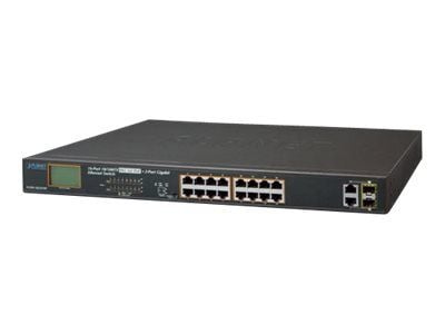 PLANET FGSW-1822VHP, Hallitsematon, Fast Ethernet (10/100), Täysin kaksipuolinen, Power over Ethernet -tuki, Telineasennus, 1U