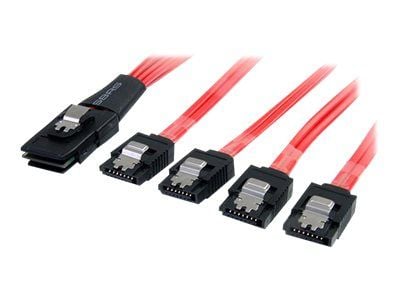 StarTech 1m Serial Attached SCSI SAS Cable - SFF-8087 to 4x Latching SATA SAS cable (SAS8087S4100) - SATA/SAS-kabel - Serial ATA 150/300/600 - 4-sp...