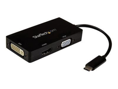 Startech 4K USB C to HDMI, VGA & DVI Multi Port Video Display Adapter for Mac / Windows Laptop & Monitor (CDPVGDVHDBP) - Video adapter - USB-C hann...