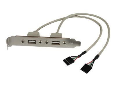 StarTech 2 Port USB A Female Slot Plate Adapter - USB panel - USB (F) to 5 pin in-line (F) - USBPLATE - USB-panel - USB (hunn) til 5 pin i linje (h...