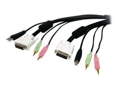 StarTech 6 ft 4-in-1 USB DVI KVM Cable with Audio and Microphone - DVI KVM Cable - USB KVM Cable - KVM Switch Cable (USBDVI4N1A6) - Tastatur/video/...