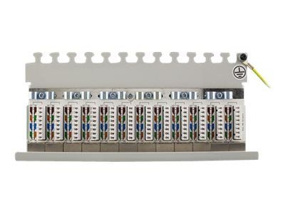DELTACO PAN-212 - Koblingspanel - veggmonterbar - CAT 6a - RJ-45 X 12 - grå