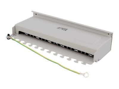 DELTACO PAN-212 - Koblingspanel - veggmonterbar - CAT 6a - RJ-45 X 12 - grå
