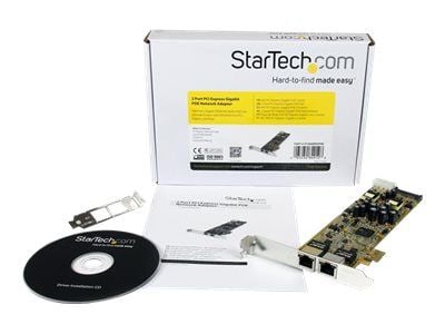 Startech Dual Port PCI Express Gigabit Ethernet Network Card Adapter - 2 Port PCIe NIC 10/100/100 Server Adapter with PoE PSE (ST2000PEXPSE) - Nett...