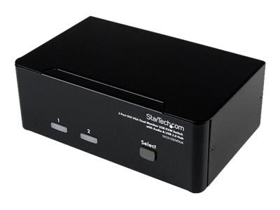 StarTech.com DVI VGA KVM-switch för dubbla skärmar USB med 2 portar, audio & USB 2.0-hubb - Omkopplare för tangentbord/video/mus/ljud/USB - 2 x KVM...