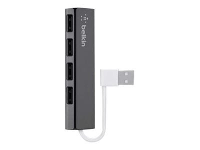Belkin Ultra-Slim Travel - Hub - 4 x USB 2.0 - stasjonær