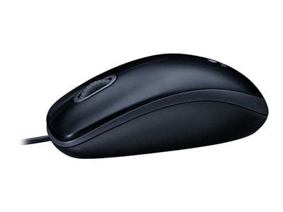 Logitech M100 - Mus - höger- och vänsterhänta - optisk - 3 knappar - kabelansluten - USB - svart