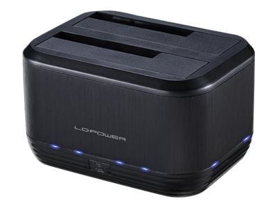 LC Power LC-DOCK-U3-III - HDD dockningsstation - fack: 2 - 2,5 tum/3,5 tum delad - SATA - USB 3.0 - svart