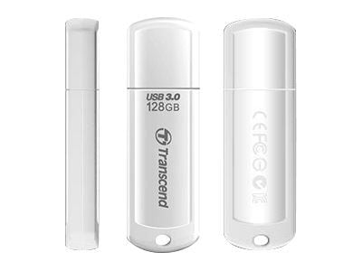 Transcend JetFlash 730 - USB flash-enhet - 128 GB - USB 3.0 - vit