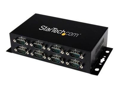 Startech 8 Port USB to Serial RS232 Adapter - Wall Mount - Din Rail - COM Port Retention - FTDI USB to DB9 RS232 Hub (ICUSB2328I) - Seriell adapter...