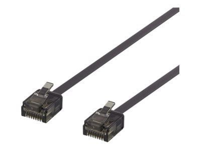 DELTACO - Koblingskabel - RJ-45 (hann) til RJ-45 (hann) - 15 cm - UTP - CAT 6a - flat - svart