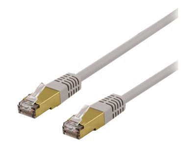 DELTACO SFTP-65AH - Koblingskabel - RJ-45 (hann) til RJ-45 (hann) - SFTP - CAT 6a - halogenfri, formstøpt - grå