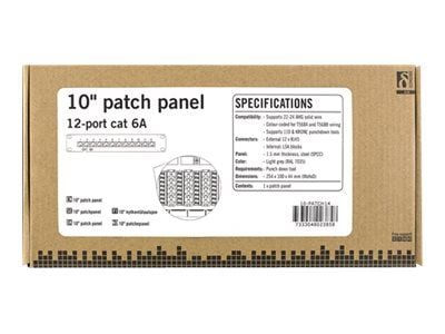 DELTACO 10-PATCH14 - Liitäntäpaneeli - stativmonterbar - RJ-45 X 12 - grå - 10"
