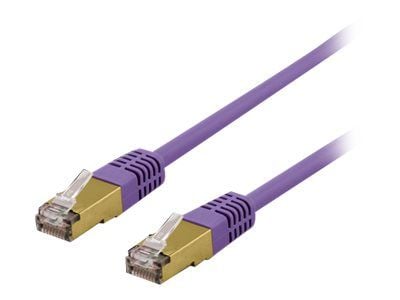 DELTACO SFTP-63PAH - Koppeledning - RJ-45 (hann) til RJ-45 (hann) - 3 m - SFTP - CAT 6a - halogenfri, formet - lilla