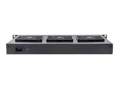 Intellinet 3-Fan Ventilation Unit for 19" Racks, 1U, Black - Systemviftebrett - med 3 kjølevifter - AC 220/240 V - svart, RAL 9005 - 1U - 19"