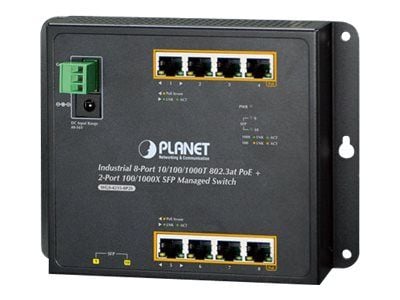 PLANET WGS-4215-8P2S, Hallittu, Gigabit Ethernet (10/100/1000), Power over Ethernet -tuki, Seinäkiinnitteinen