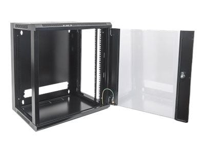 Intellinet Network Cabinet, Wall Mount (Standard), 15U, Usable Depth 260mm/Width 510mm, Black, Flatpack, Max 60kg, Metal & Glass Door, Back Panel, ...