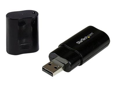 StarTech USB Sound Card - 3.5mm Audio Adapter - External Sound Card - Black - External Sound Card (ICUSBAUDIOB) - Lydkort - stereo - USB 2.0 - for ...