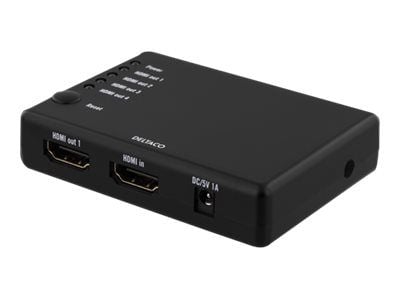 DELTACO HDMI-7051 - Video/lyd-splitter - 4 x HDMI - stasjonær