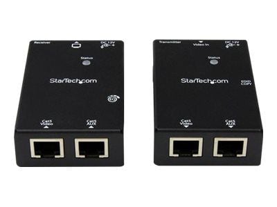 Startech HDMI Over CAT5e / CAT6 Extender with Power Over Cable - 165 ft (50m) HDMI Video/Audio Over Dual Ethernet Cable Extender (ST121SHD50) - Vid...