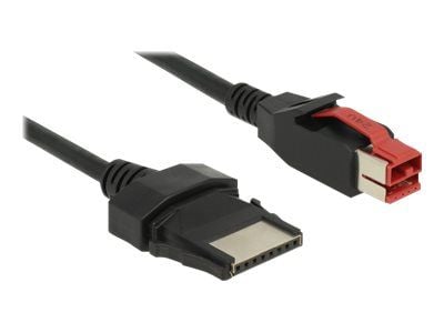 Delock - USB-kabel med egen strömförsörjning - USB PlusPower (24 V) (hane) till 8 stifts (1x8) PoweredUSB-fjärrsida (hane) - 24 V - 2 m - svart