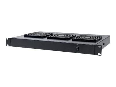 Intellinet 3-Fan Ventilation Unit for 19" Racks, 1U, Black - Fläktbricka för stativ - med 3 kylfläktar - AC 220/240 V - svart, RAL 9005 - 1U - 19"