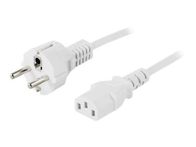 DELTACO DEL-111MV - Johdinsarja - CEE 7/7 (han) lige til IEC 60320 C13 lige - AC 250 V - 10 A - 5 m - hvid - hvid