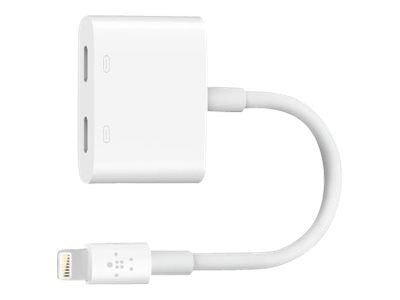 Belkin Lightning Audio + Charge RockStar - Lyd-/ladekabel - Lightning hann til Lightning hunn - 11.5 cm