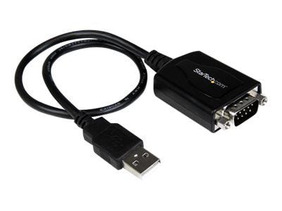 Startech 1 ft USB to RS232 Serial DB9 Adapter Cable with COM Retention - Seriell adapter - USB - RS-232 - svart