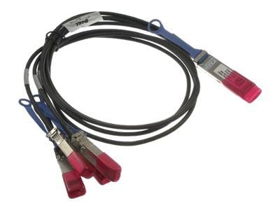 Dell 100GbE Passive Direct Attach Breakout Cable - Direktkopplingskabel - QSFP28 till SFP28 - 2 m - för Networking S6100-ON; PowerEdge C6420; Netwo...