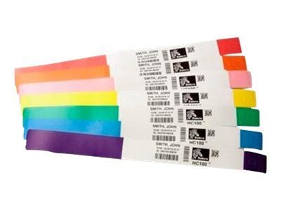 Zebra Z-Band Direct Next Generation - Polypropylen (PP) - permanent akryl-adhesiv - belagt - perforert - hvit - 25.4 x 279.4 mm 1200 stk (6 rull(er...