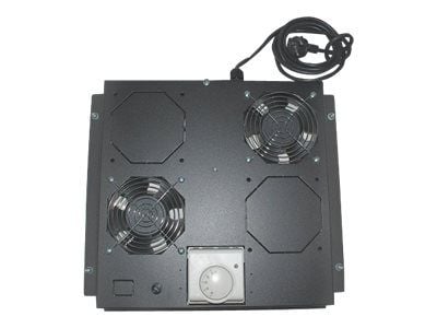 Intellinet 2-Fan Ventilation Unit for 19" Racks, Roof Mount, with Thermostat, Black - Systemviftebrett - med 2 kjølevifter - AC 220/240 V - svart, ...