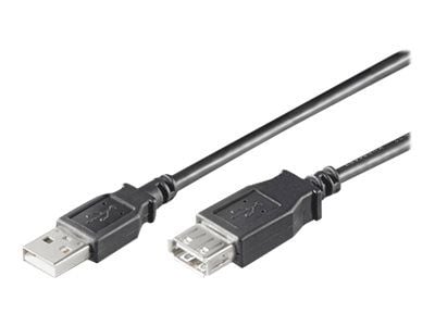 MicroConnect USB 2.0 - USB-forlengelseskabel - USB (hunn) til USB (hann) - USB 2.0 - 3 m - svart