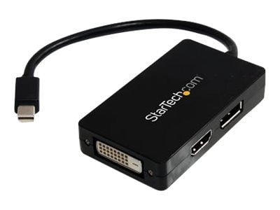 Startech Travel A/V adapter - 3-in-1 Mini DisplayPort to DisplayPort DVI or HDMI converter (MDP2DPDVHD) - Video adapter - Mini DisplayPort hann til...