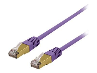 DELTACO SFTP-61PAH - Koppeledning - RJ-45 (hann) til RJ-45 (hann) - 1 m - SFTP - CAT 6a - halogenfri, formet - lilla