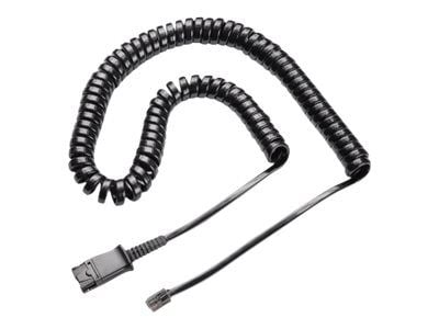 Poly U10P - Forsterkerkabel for hodemikrotelefon - Quick Disconnect hann til modulplugg for hodemikrotelefonforsterker hann - grå røyk - rullet sam...