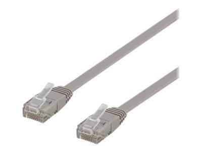 DELTACO - Koblingskabel - RJ-45 (hann) til RJ-45 (hann) - 3 m - UTP - CAT 6 - flat - grå