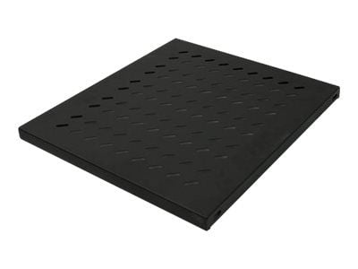 Intellinet 19" Fixed Shelf, 1U, 600mm Depth, Heavy-Duty, Max 100kg, Black - Rack-hylle - svart, RAL 9005 - 1U - 19"