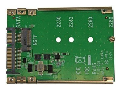 StarTech.com M.2 SATA SSD till 2,5-tums SATA-adapter - M.2 NGFF till SATA-konverterare - 7 mm - Fäste för öppen ram - M2-hårddiskadapter - Kontroll...
