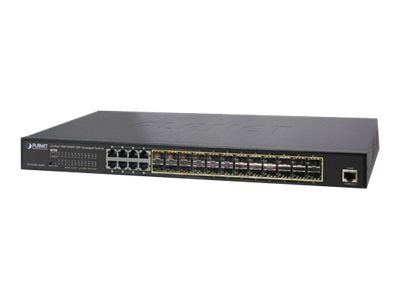 PLANET GS-5220-16S8CR, Hallittu, L2+, Gigabit Ethernet (10/100/1000), Täysin kaksipuolinen, Telineasennus, 1U