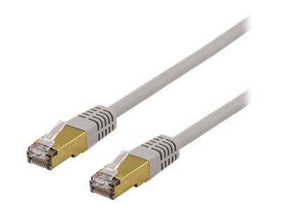 DELTACO SFTP-603AH - Koblingskabel - RJ-45 (hann) til RJ-45 (hann) - SFTP - CAT 6a - halogenfri, formstøpt - grå