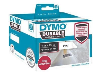 DYMO LW - LW-kestotarrat - 19 x 64 mm - 1933085, Valkoinen, Itse kiinnittyvä tulostintarra, Polypropeeni (PP), Kiinteä, Suorakulmio, -18 - 50 °C