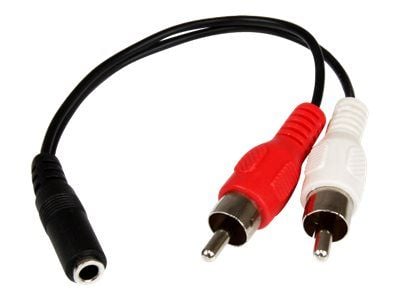 Startech 6in RCA to 3.5mm Female Cable - Audio to RCA Cable - 3.5mm Female to 2x RCA Male - Aux to RCA - Stereo Audio Cable (MUFMRCA) - Lydkabel - ...