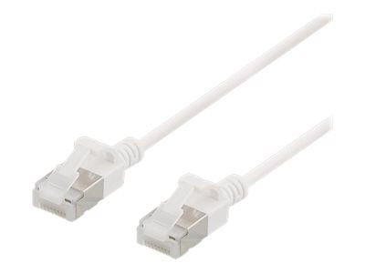 Deltaco U/FTP Cat6a laitekaapeli, ohut, läpimitta 3,8mm, 1,5m, valk., 1,5 m, Cat6a, U/FTP (STP), RJ-45, RJ-45, Valkoinen